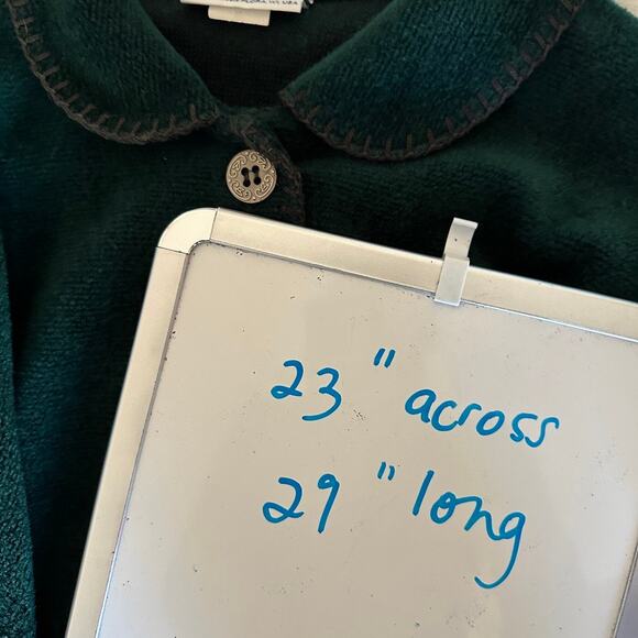 Artisans Sunschein Vintage Sweater Size XL Green Cardigan Winter birds USA - Picture 9 of 9